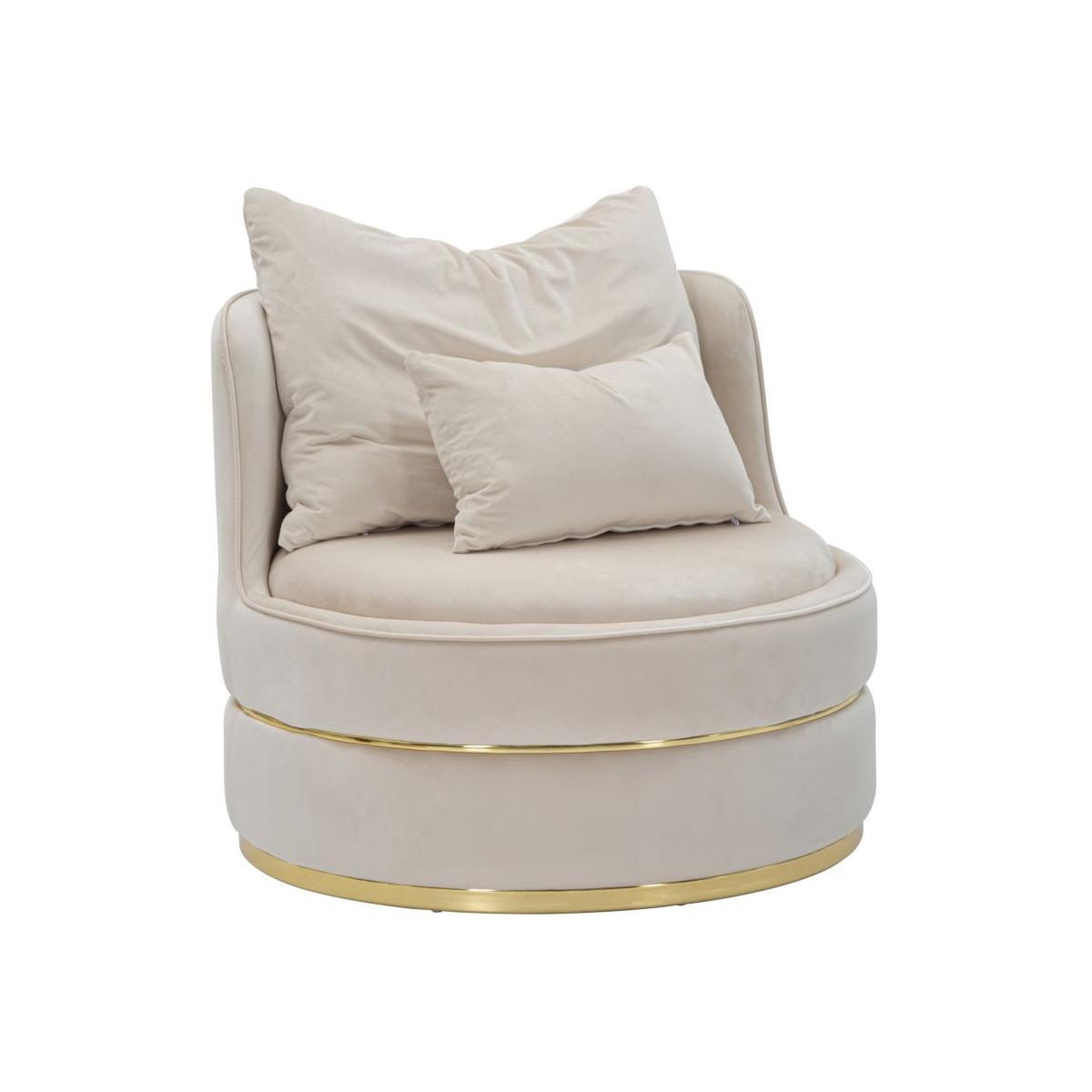 Paris Prix Fauteuil en velours design  paris  84cm crème & or