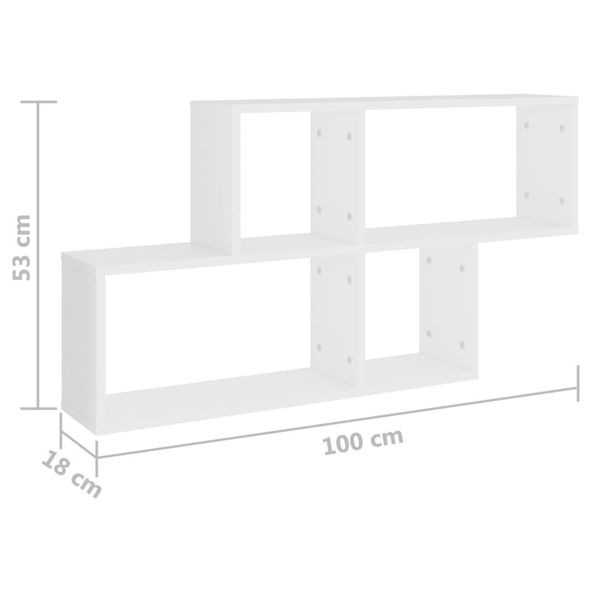 Voir la diapositive 6 : VIDAXL Etagere murale Blanc 100x18x53 cm Bois d'ingenierie