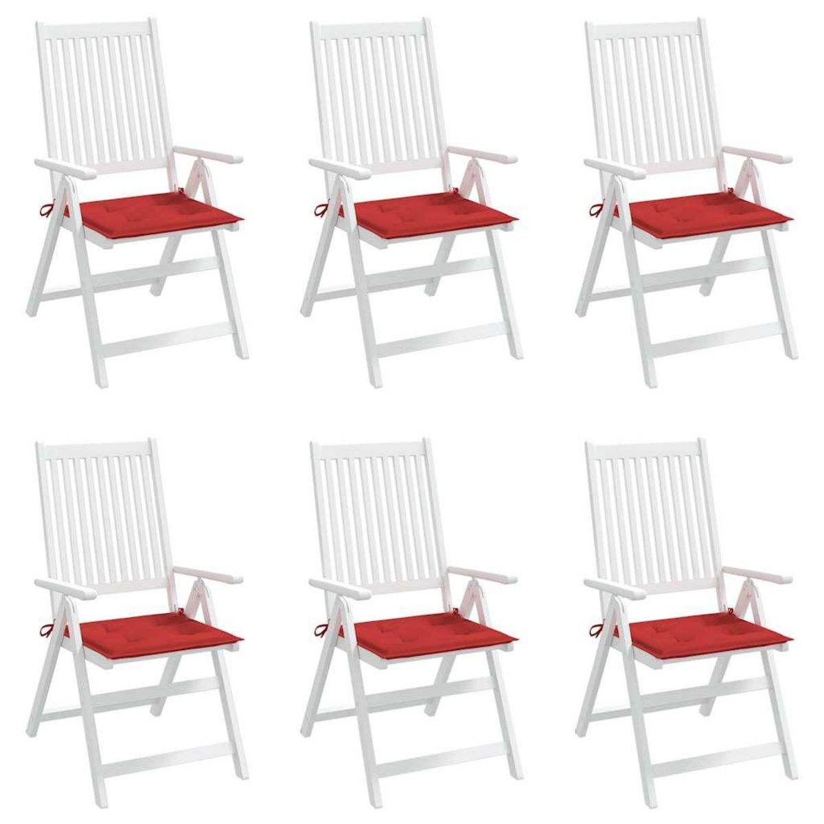 VIDAXL Coussins de chaise jardin lot de 6 rouge 40x40x3cm tissu oxford