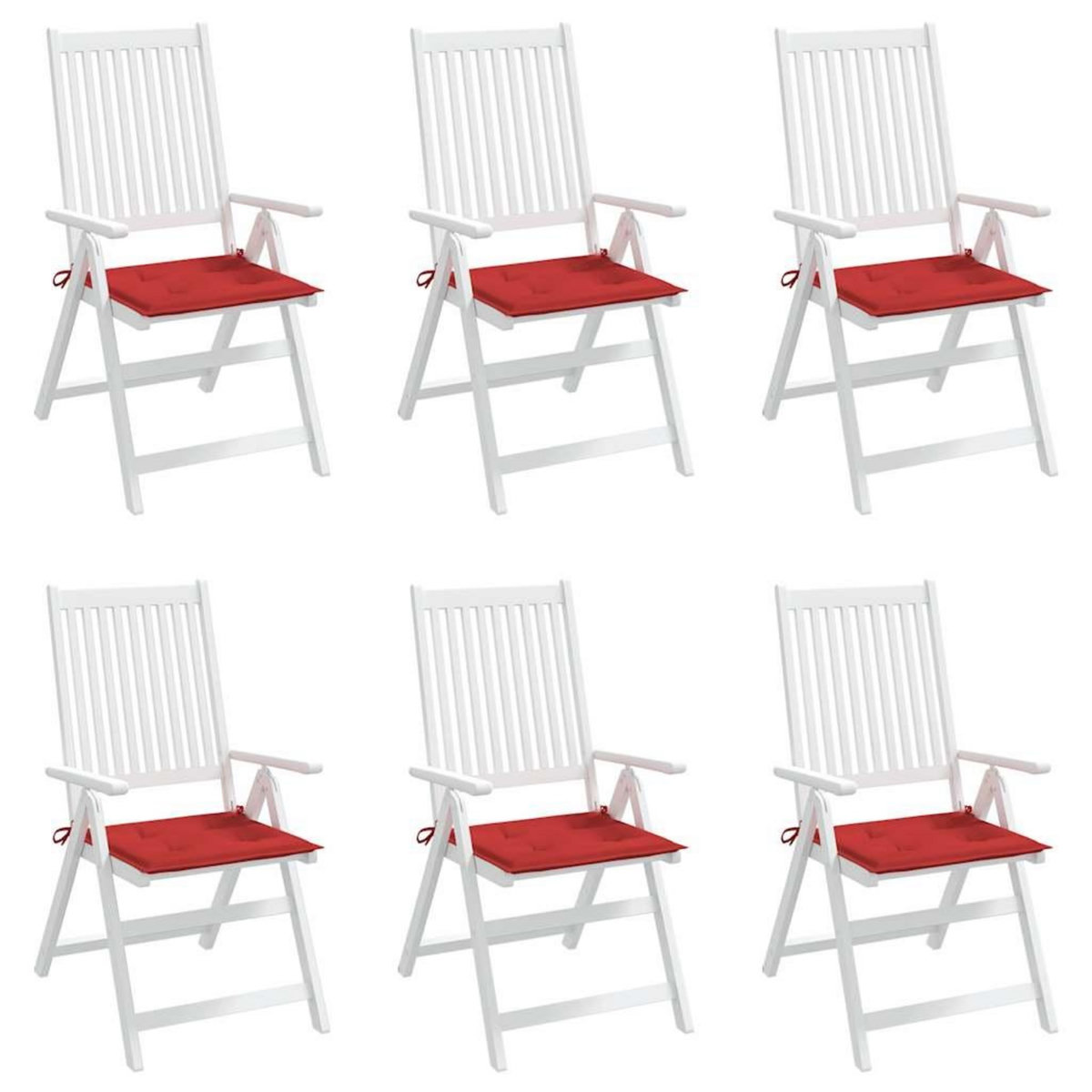 VIDAXL Coussins de chaise jardin lot de 6 rouge 40x40x3cm tissu oxford