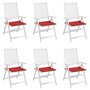 Voir la diapositive 4 : VIDAXL Coussins de chaise jardin lot de 6 rouge 40x40x3cm tissu oxford