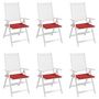 Voir la diapositive 4 : VIDAXL Coussins de chaise jardin lot de 6 rouge 40x40x3cm tissu oxford