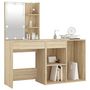 Voir la diapositive 3 : VIDAXL Coiffeuse a LED avec armoire Chene sonoma Bois d'ingenierie