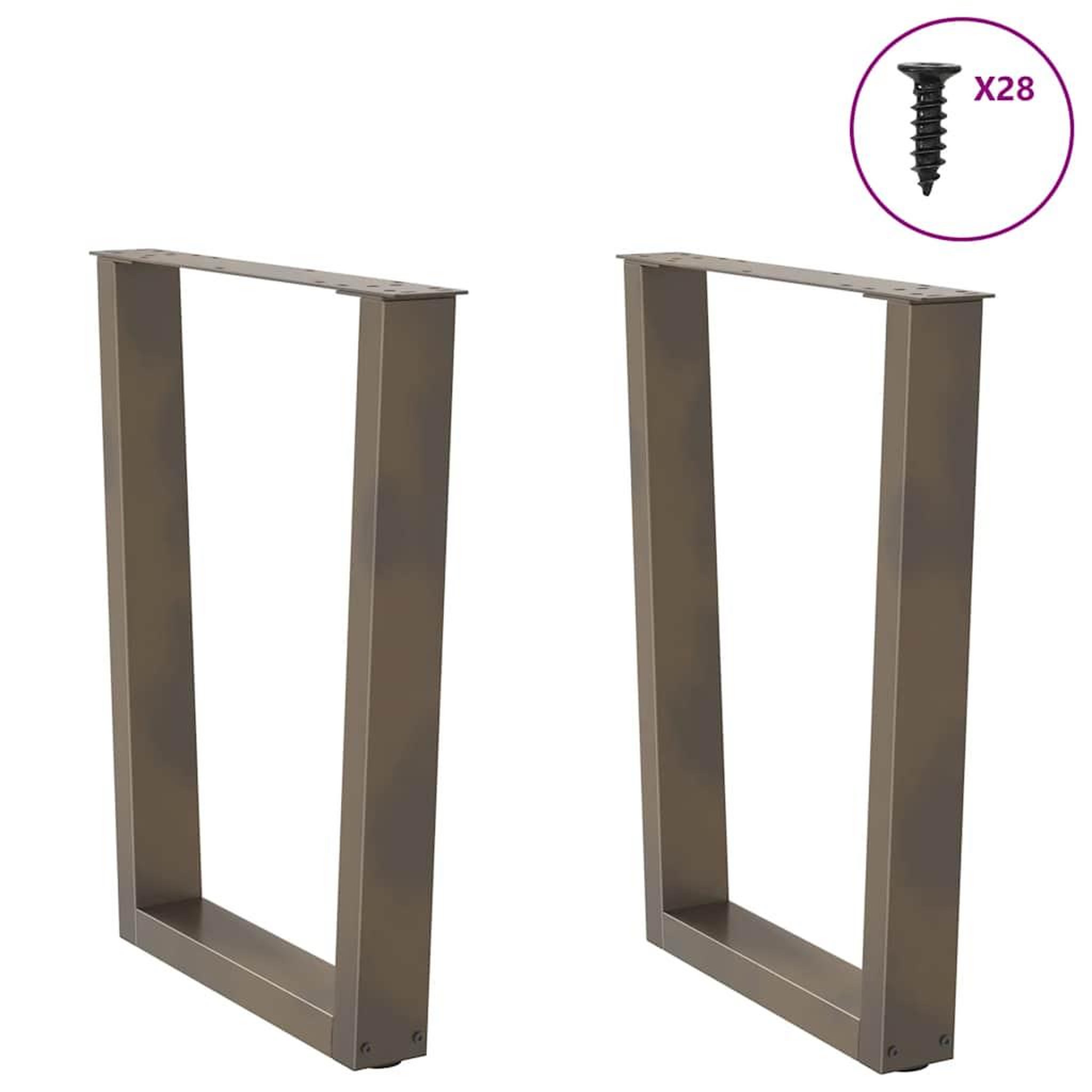 Voir la diapositive 4 : VIDAXL Pieds de table a manger forme V 2 pcs acier naturel acier