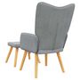Voir la diapositive 5 : VIDAXL Chaise de relaxation avec tabouret Gris clair Tissu