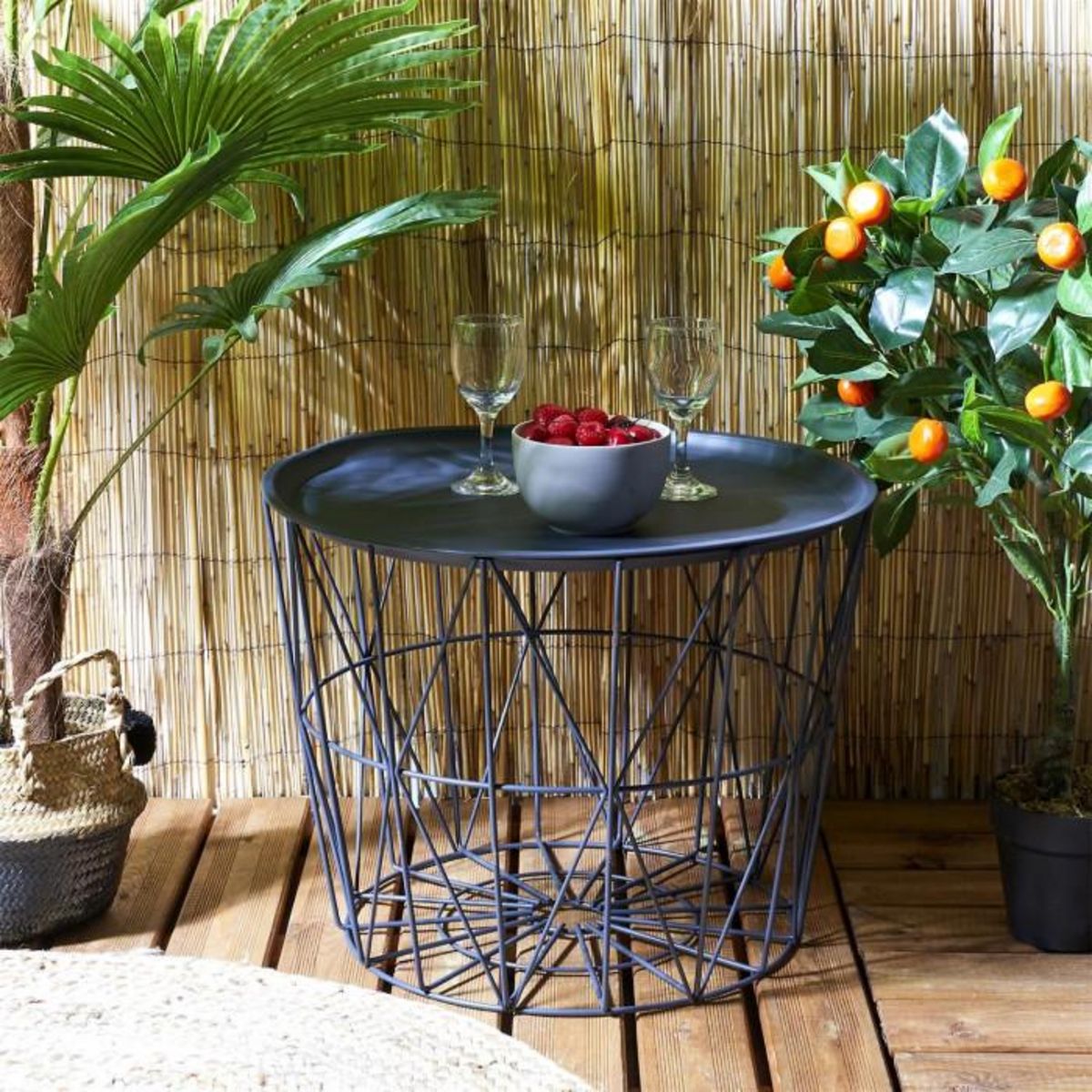 Paris Prix Table d'Appoint Design  Filaire  52cm Taupe