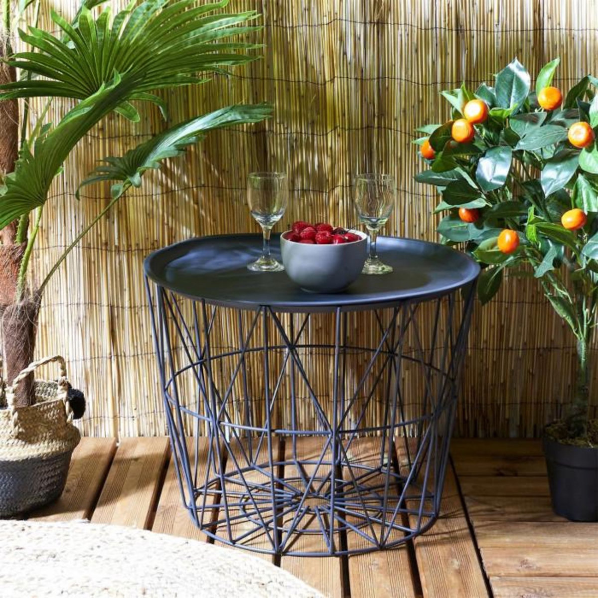 Paris Prix Table d'Appoint Design  Filaire  52cm Taupe