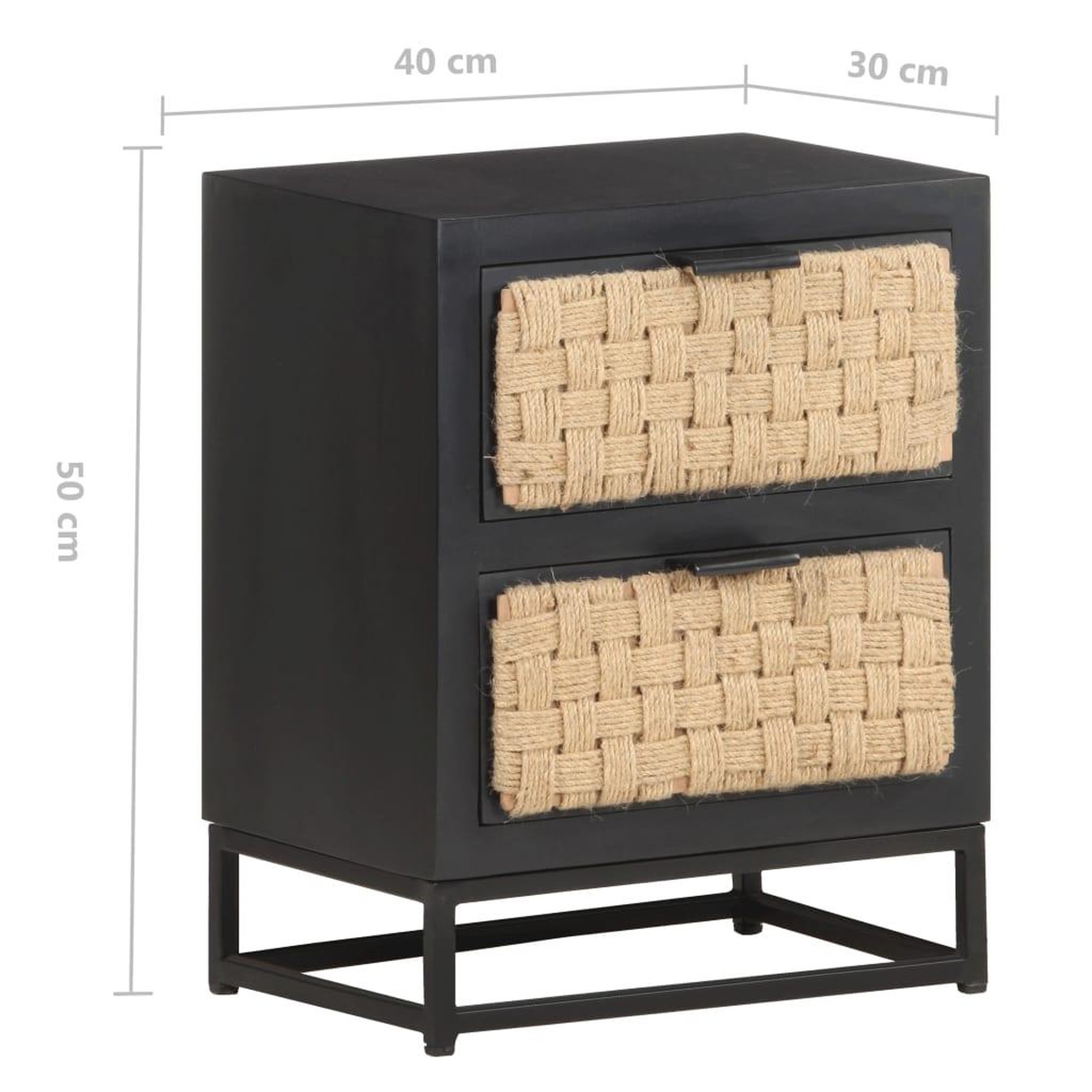 Voir la diapositive 6 : VIDAXL Table de chevet 40x30x50 cm bois de manguier massif