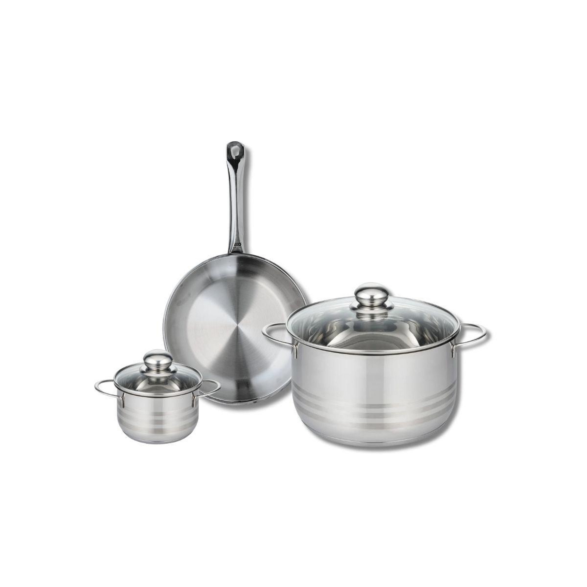 ELO Ensemble de 1 poêle de cuisson 24 cm et 2 faitouts 12 et 24 cm elo profi brillant