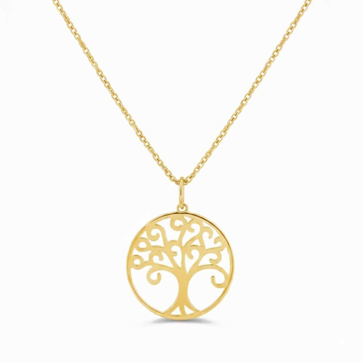 L'ATELIER D'AZUR Pendentif Or Jaune Arbre de Vie - Chaine Dorée Offerte - Femme