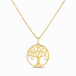 L'ATELIER D'AZUR Pendentif Or Jaune Arbre de Vie - Chaine Dorée Offerte - Femme