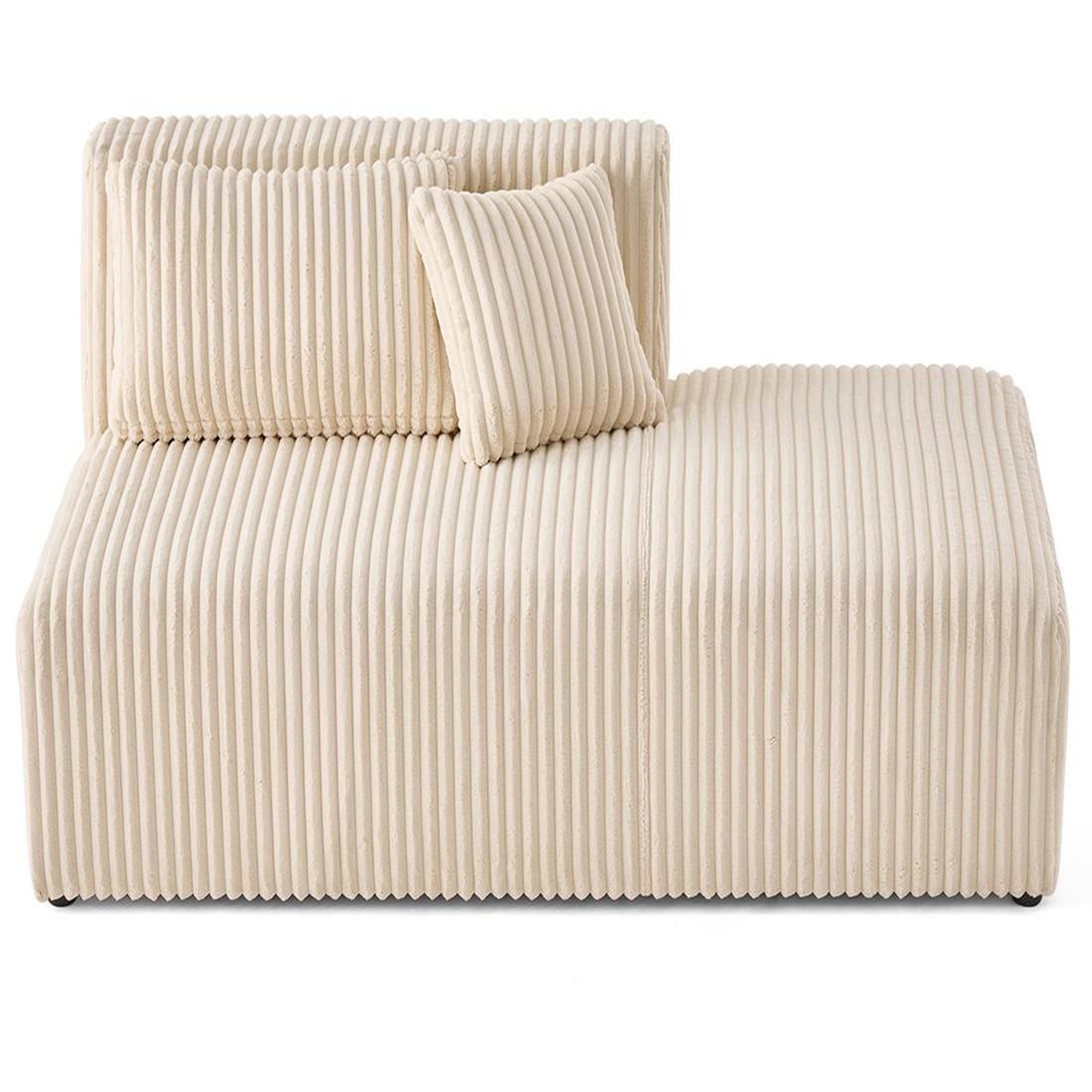 Voir la diapositive 6 : LISA DESIGN Victoire - module d'assise droit en velours côtelé grosses côtes