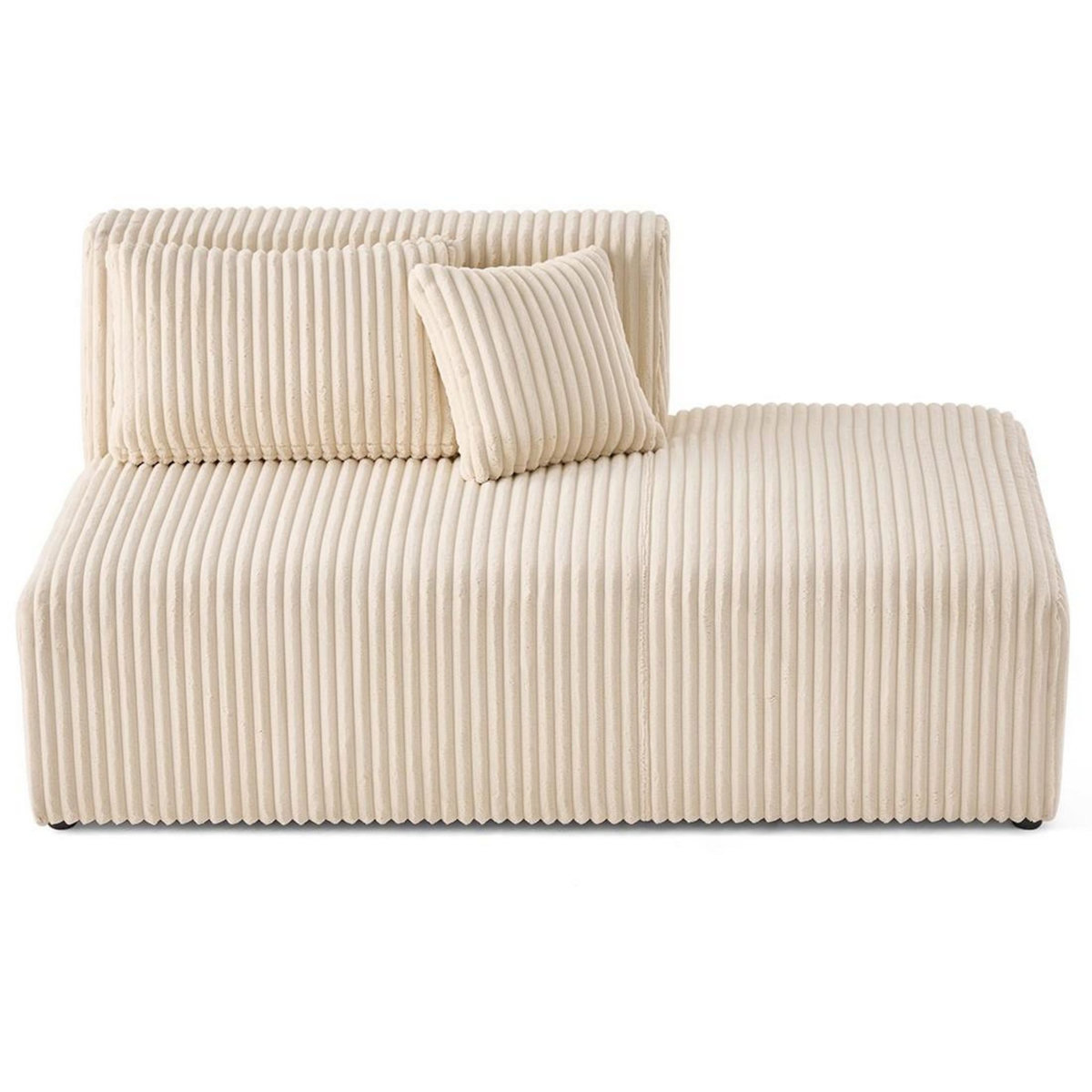 LISA DESIGN Victoire - module d'assise droit en velours côtelé grosses côtes