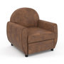 Voir la diapositive 1 : ID MARKET Fauteuil CLUB vintage GASTON marron foncé effet vieilli