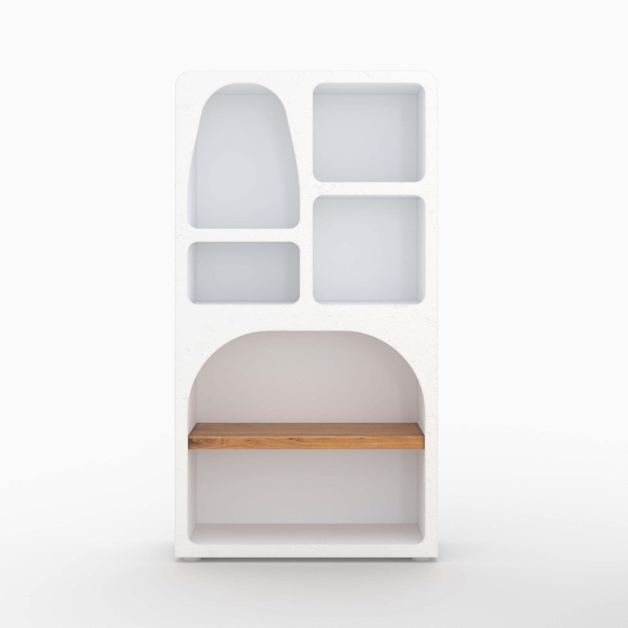 MAISON PAVANE Bibliothèque en plâtre blanc cassé-Fira