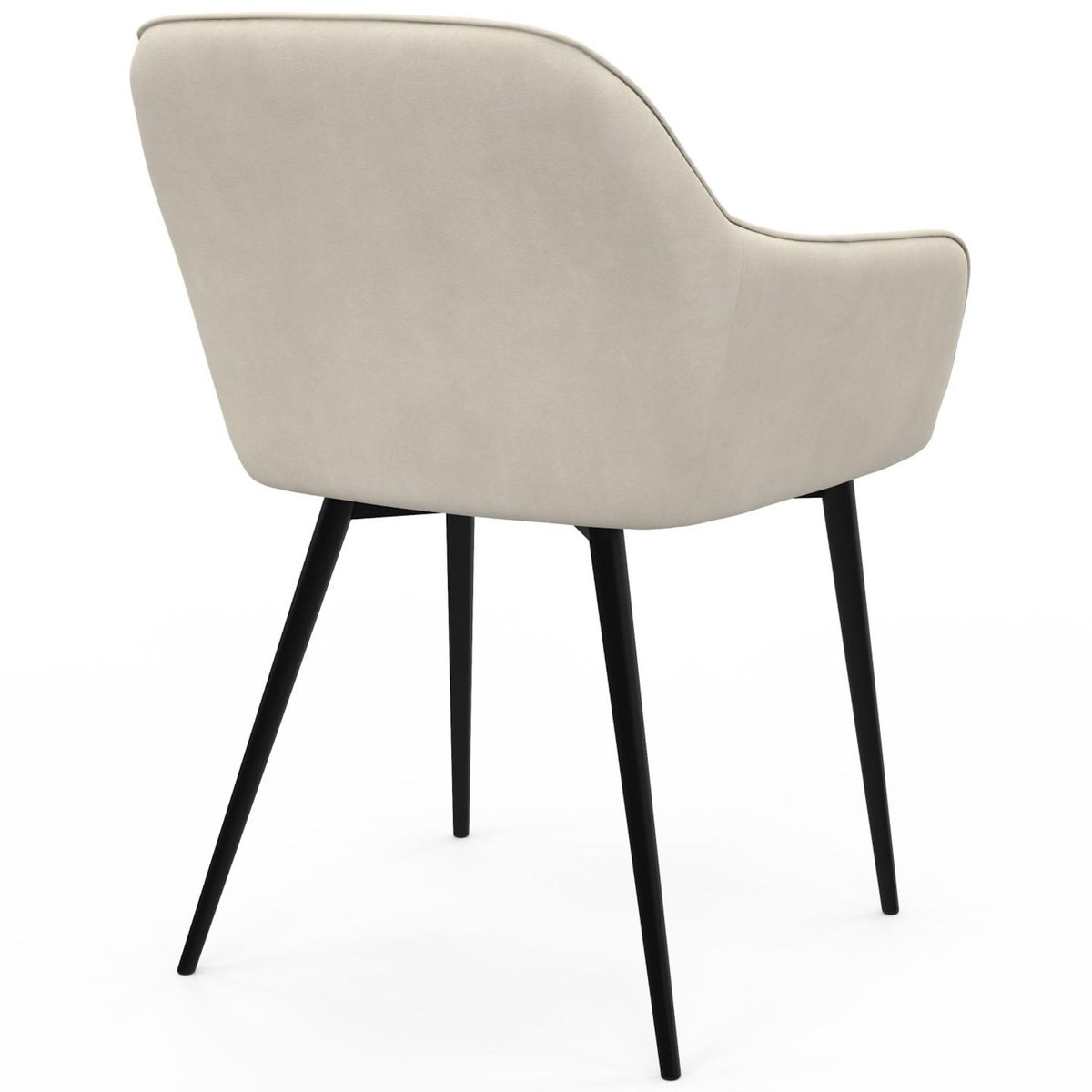 ID MARKET Lot de 2 chaises de salle à manger, fauteuils de table capitonnés LYA velours beige
