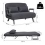 Voir la diapositive 3 : HOMCOM Canapé-lit canapé convertible 2 places déhoussable grand confort 2 coussins fournis pieds accoudoirs métal suède gris foncé