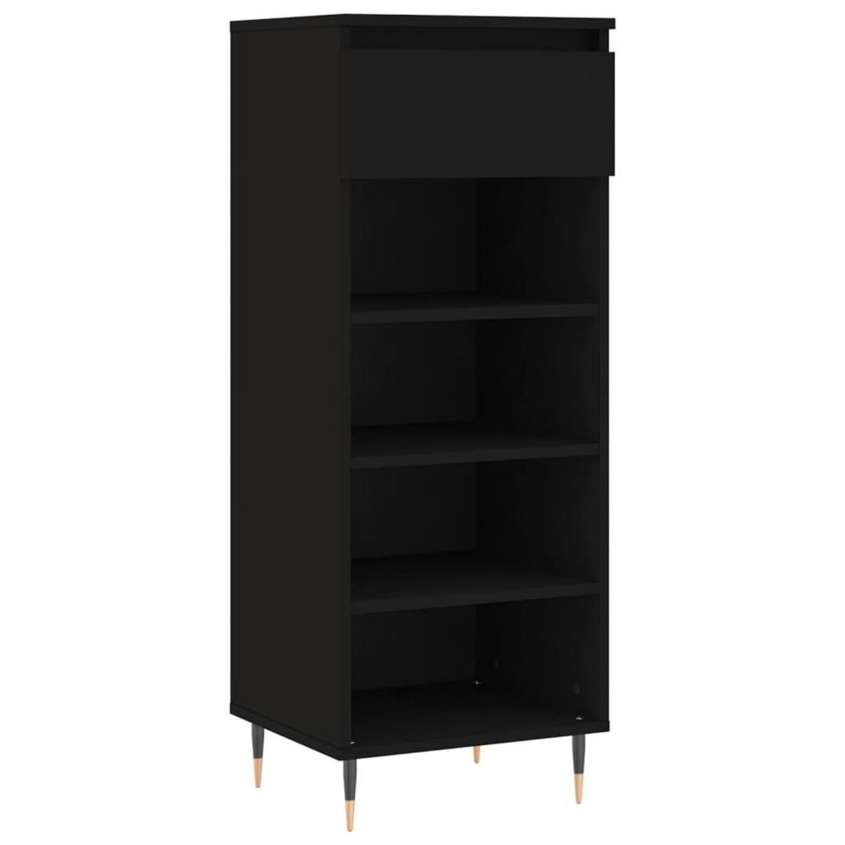 VIDAXL Armoire a chaussures Noir 40x36x105 cm Bois d'ingenierie