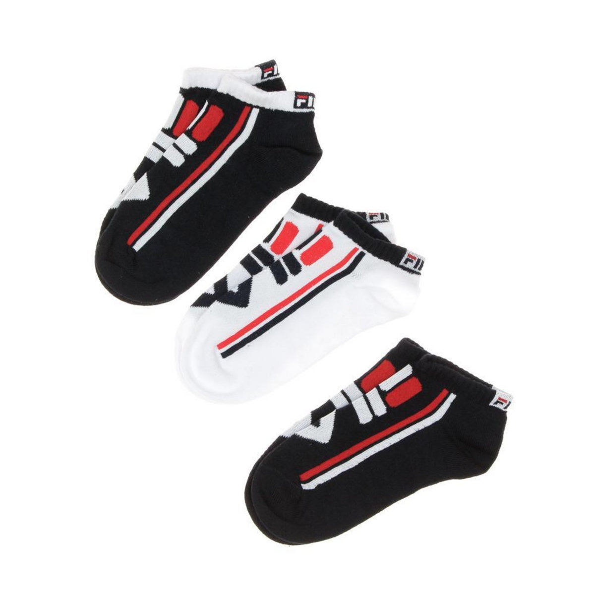 FILA x3 Socquettes Noir/ Enfant Fila Calza Invisible