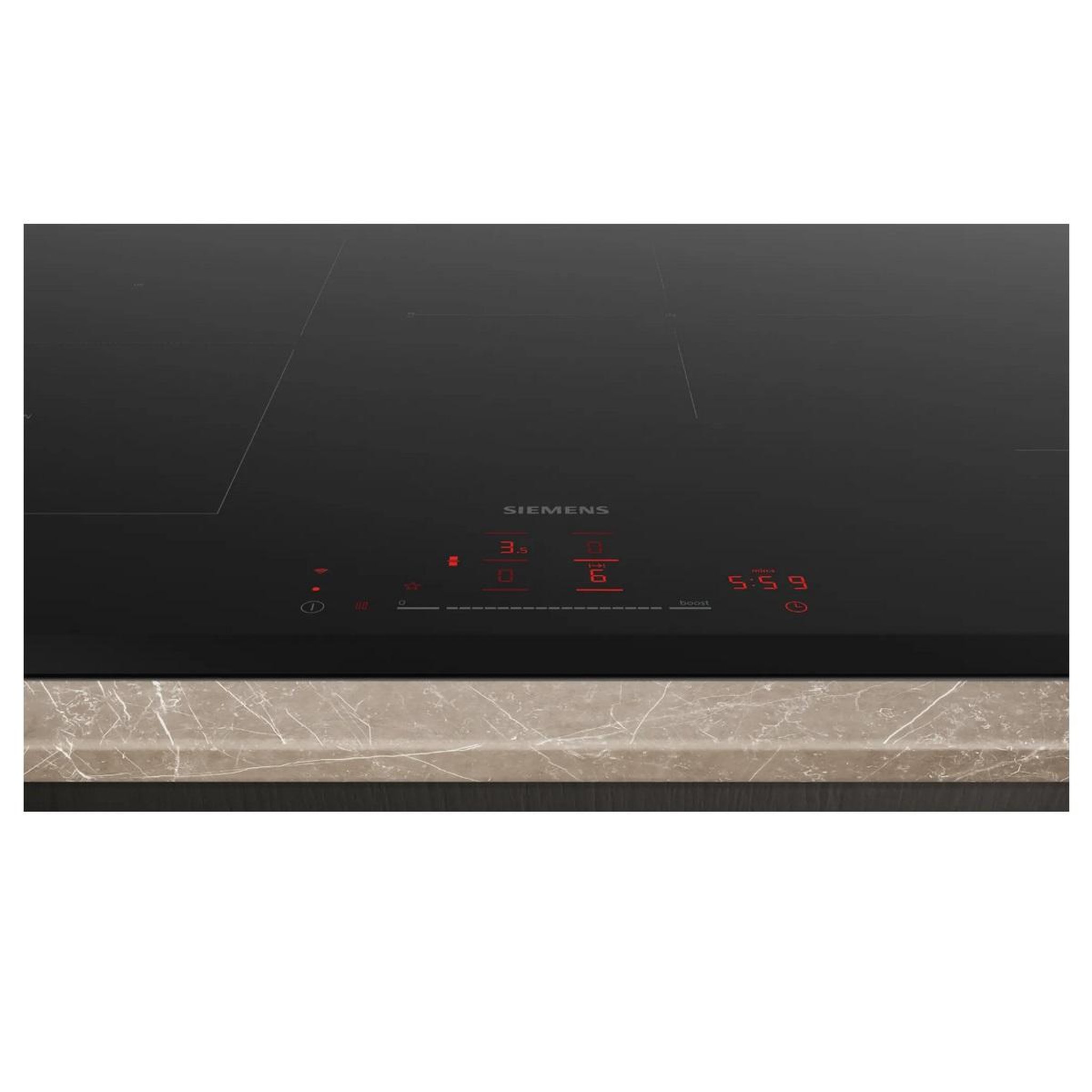 Voir la diapositive 3 : Siemens Table de cuisson induction 80cm 4 feux 7400w noir - ed851hsb1e