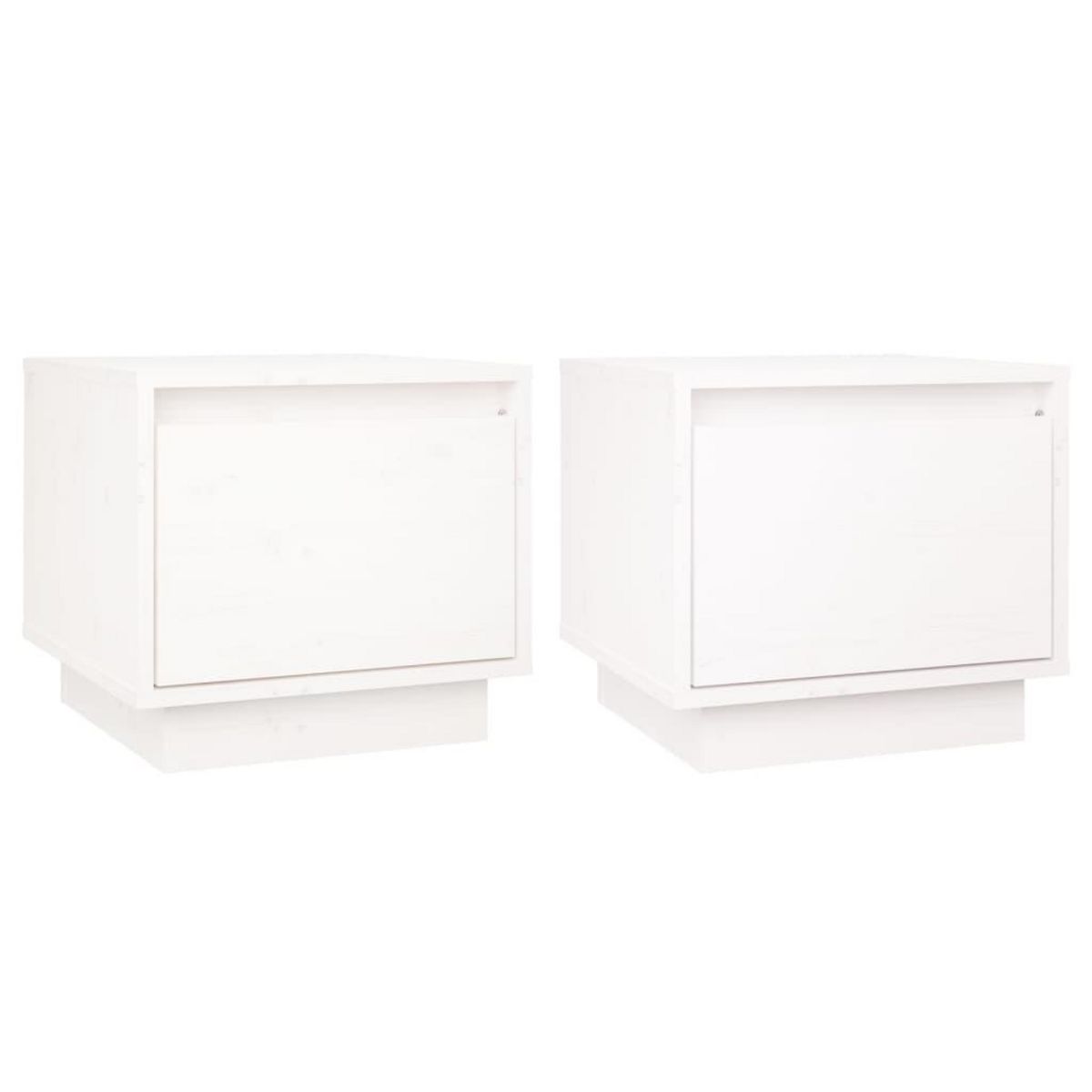 VIDAXL Tables de chevet 2 pcs Blanc 35x34x32 cm Bois de pin solide