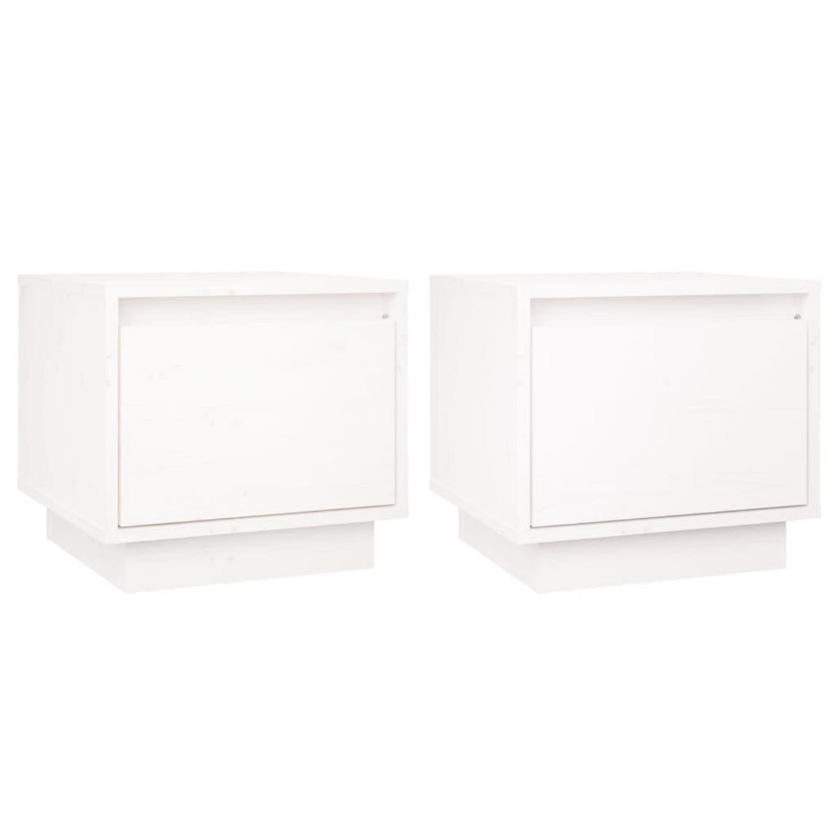 VIDAXL Tables de chevet 2 pcs Blanc 35x34x32 cm Bois de pin solide
