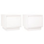 Voir la diapositive 2 : VIDAXL Tables de chevet 2 pcs Blanc 35x34x32 cm Bois de pin solide