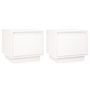 Voir la diapositive 2 : VIDAXL Tables de chevet 2 pcs Blanc 35x34x32 cm Bois de pin solide