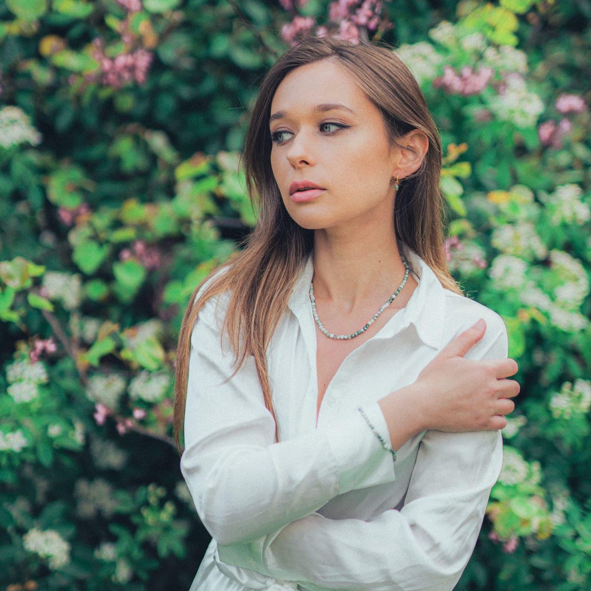 SLOYA Collier Serena en pierres Agate Arbre