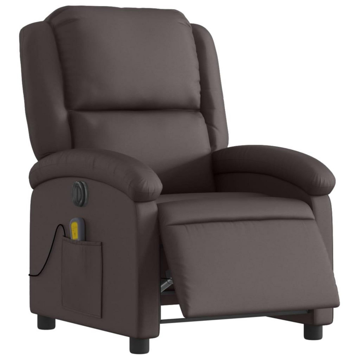VIDAXL Fauteuil de massage inclinable electrique marron fonce