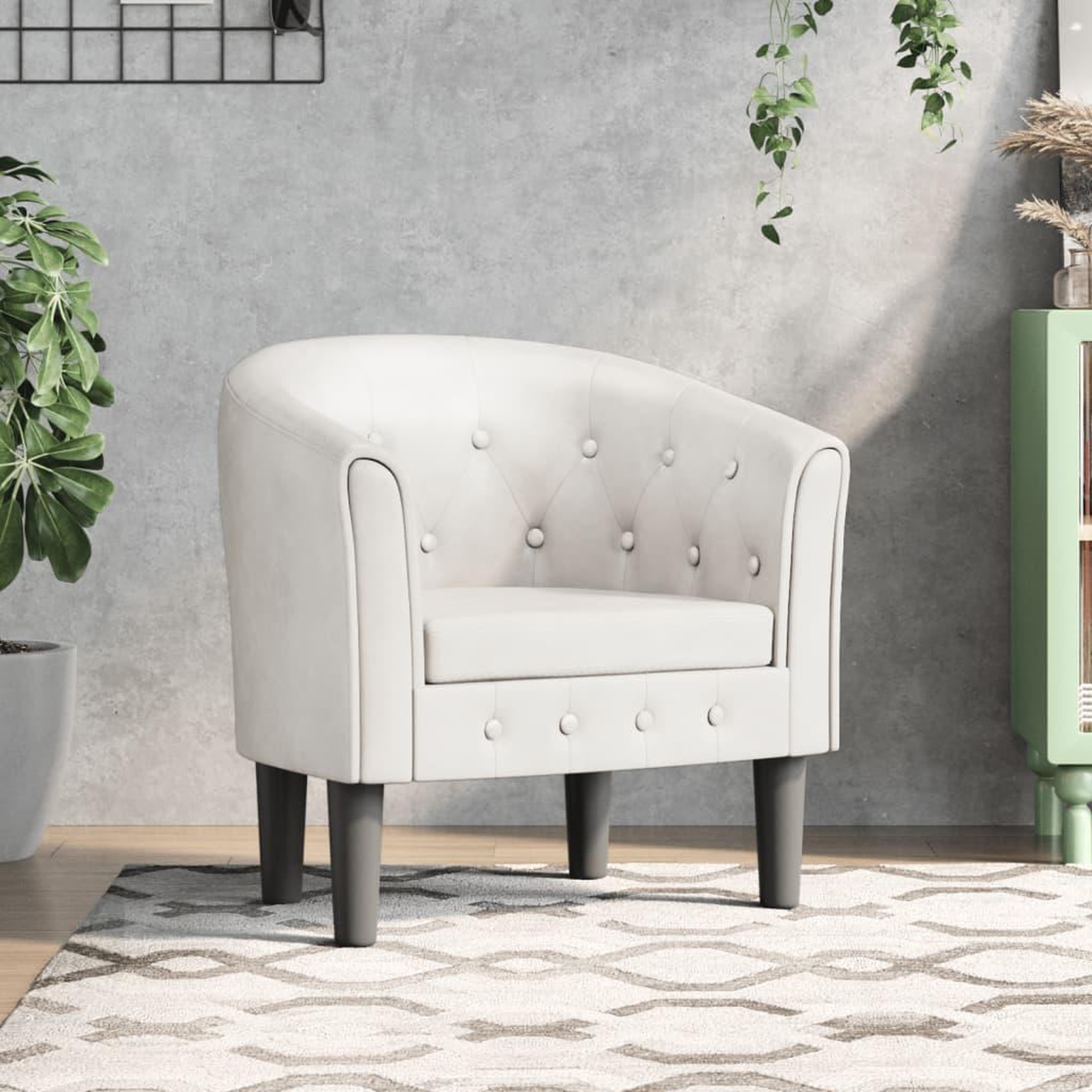 VIDAXL Chaise cabriolet blanc similicuir