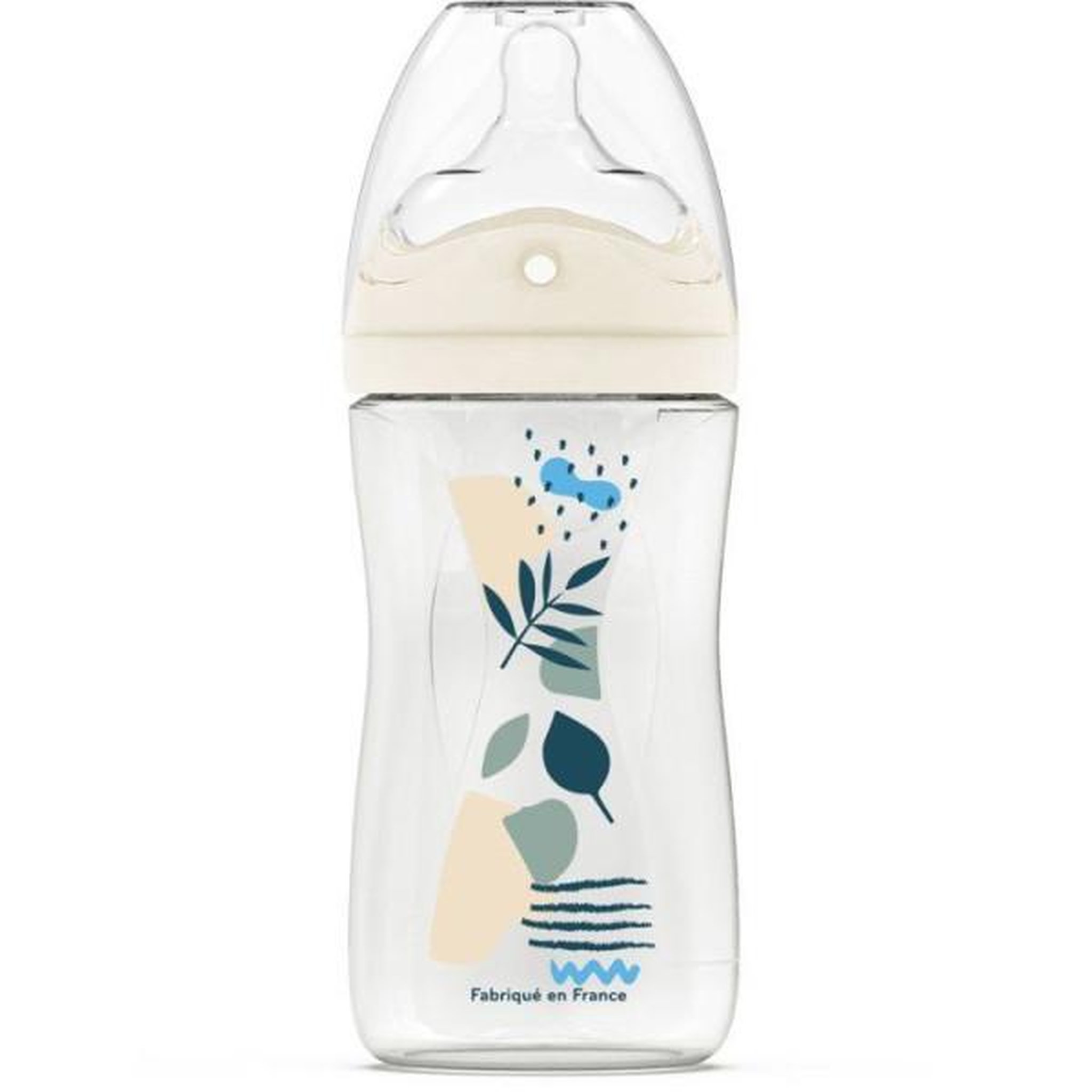 DODIE Biberon anti-colique - DODIE - 270 ml - Tétine multi-perforée biomimétisme - +3 mois - Débit 2 - Bleu