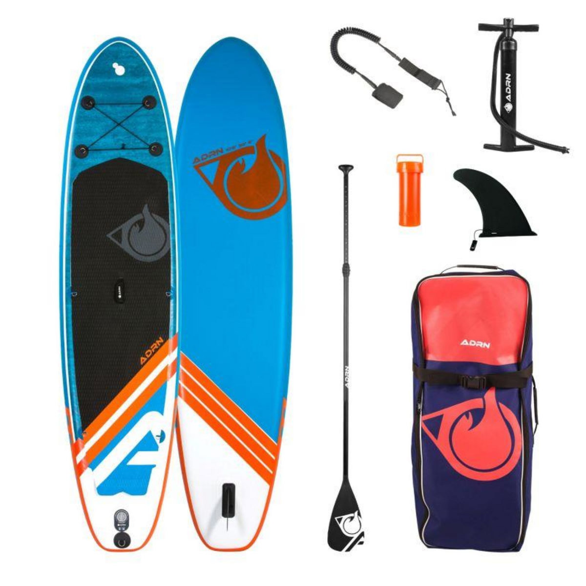 ADRENALIN Paddle Gonflable LINER 10'6 30'' 6''(320x76x15cm) avec Pompe, Pagaie, Leash et Sac de transport