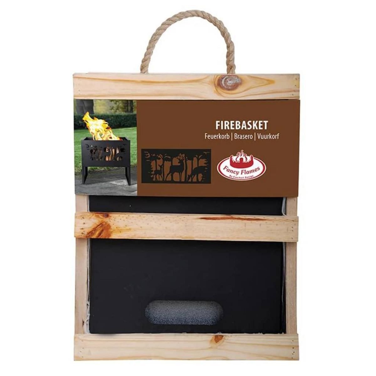 ESSCHERT DESIGN Esschert Design Panier a feu Cerf Rectangulaire