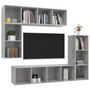 Voir la diapositive 3 : VIDAXL Ensemble de meubles TV 4 pcs Gris beton Bois d'ingenierie