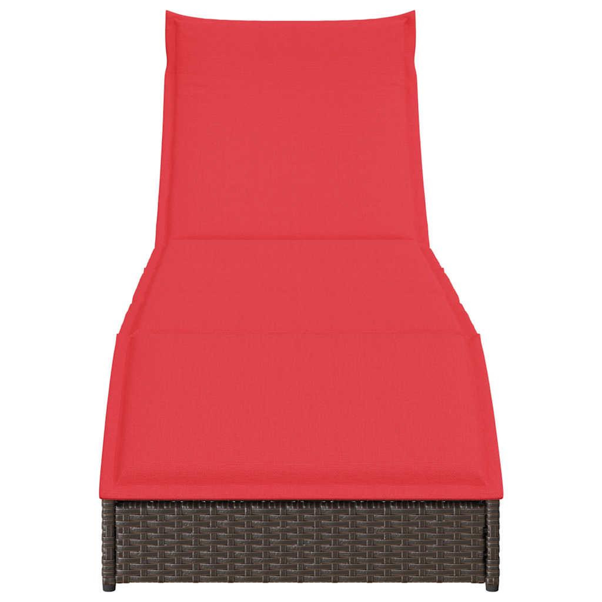 Voir la diapositive 5 : VIDAXL Chaise longue pliante coussin rangement marron resine tressee