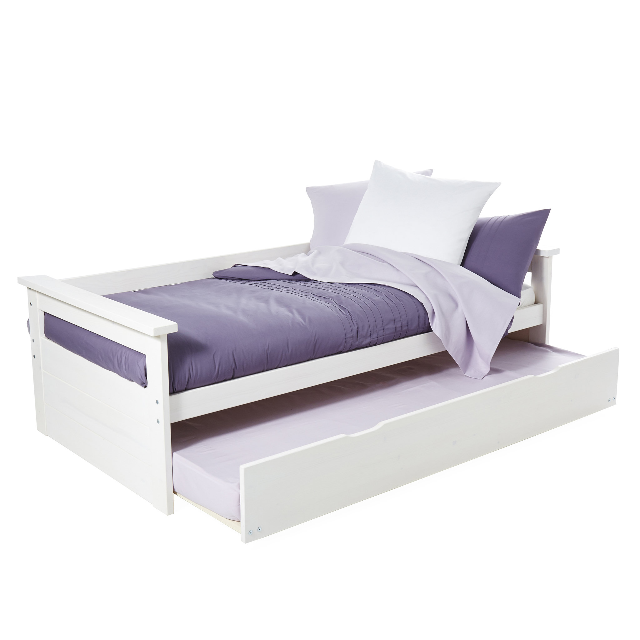 Voir la diapositive 5 : Lit  banquette gigogne en bois massif  2x90x190cm SANTA CRUZ