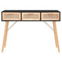 Voir la diapositive 3 : VIDAXL Table console Noir 105x30x75 cm Bois massif pin /rotin naturel