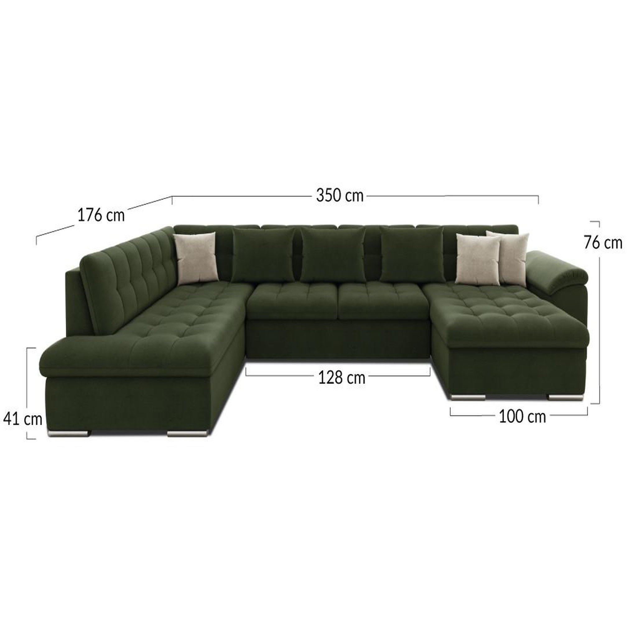Voir la diapositive 6 : BEST MOBILIER Chuck - canapé panoramique xxl - convertible avec coffre - 7 places - gauche