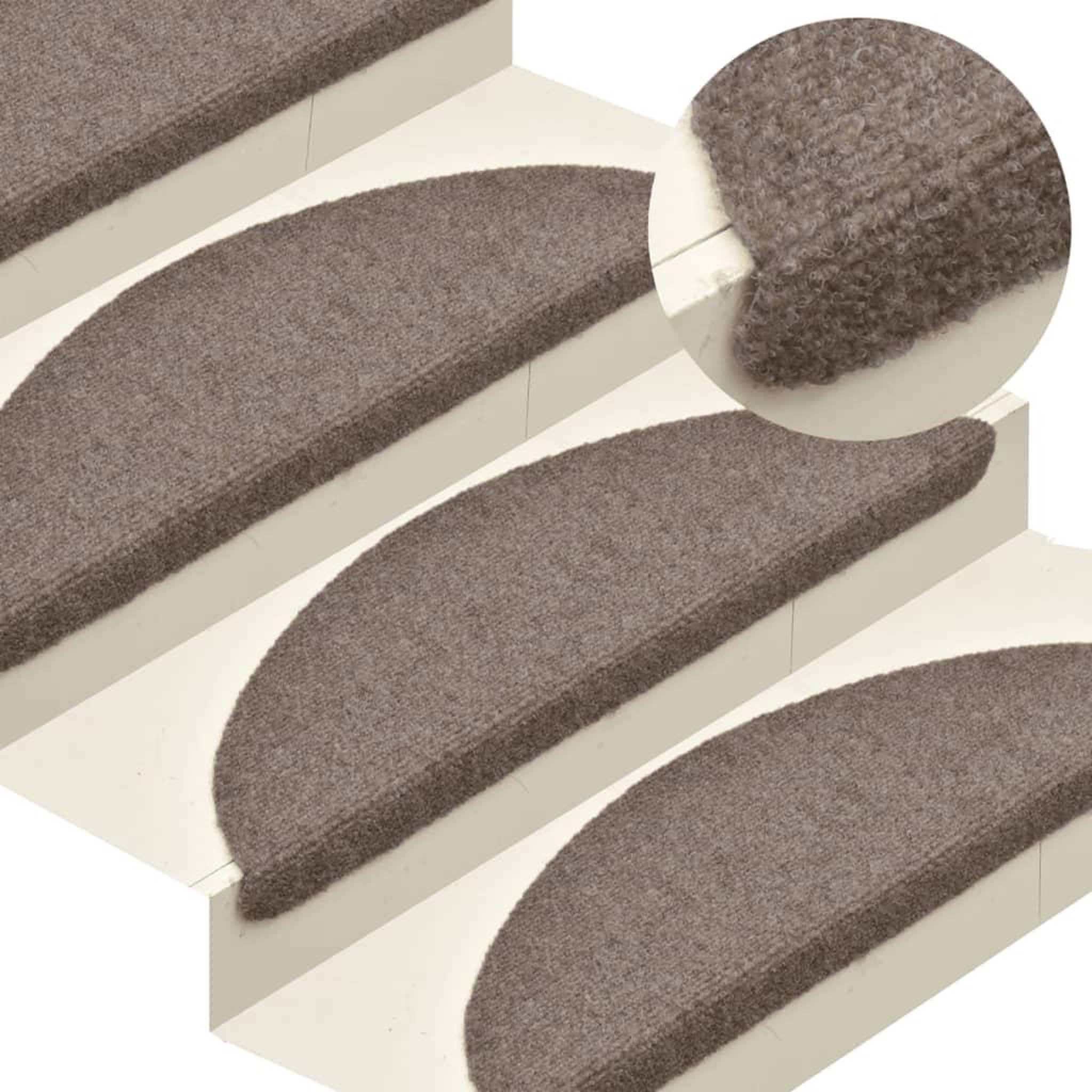 Voir la diapositive 1 : VIDAXL Tapis autoadhesifs de marches 5 pcs Creme 56x17x3 cm Aiguillete
