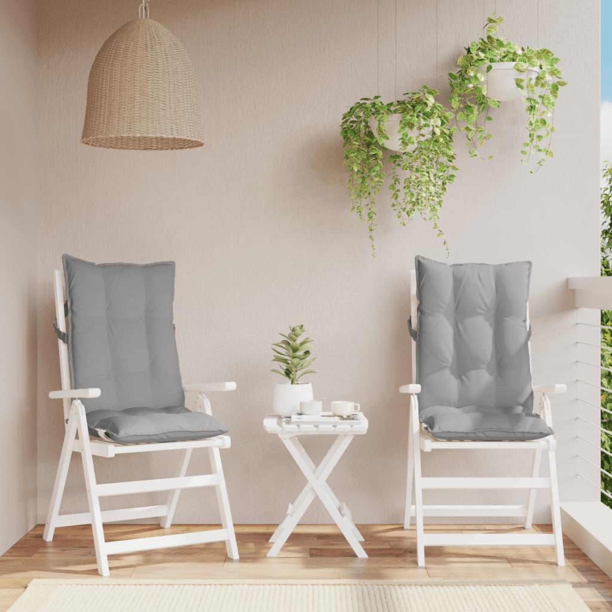 VIDAXL Coussins de chaise a dossier haut lot de 2 gris tissu oxford