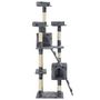 Voir la diapositive 3 : VIDAXL Arbre a chat et griffoirs Sisal 170cm Empreintes de pattes Gris