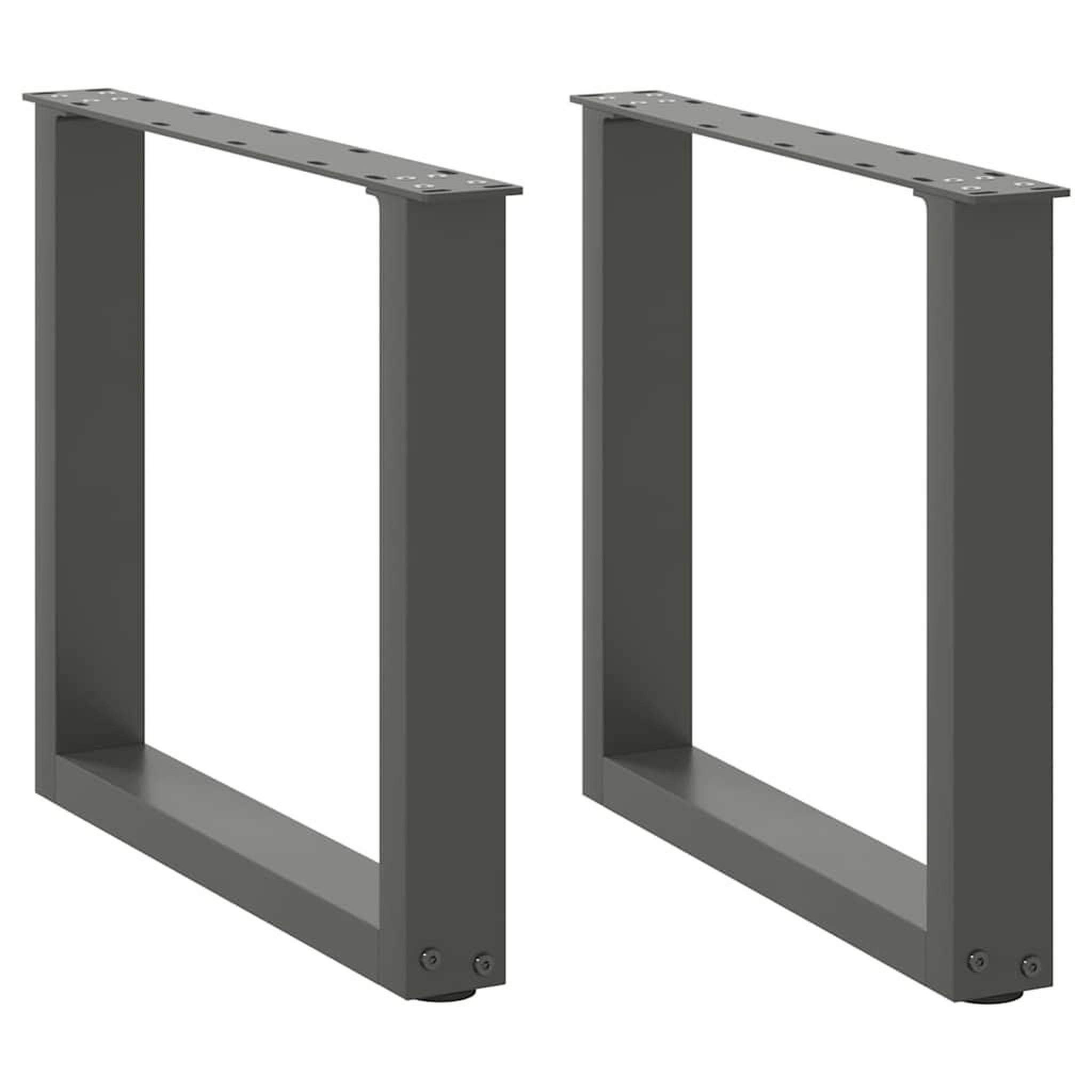 VIDAXL Pieds de table basse forme de U 2 pcs anthracite 50x(42-43) cm