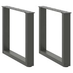VIDAXL Pieds de table basse forme de U 2 pcs anthracite 50x(42-43) cm