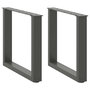 Voir la diapositive 1 : VIDAXL Pieds de table basse forme de U 2 pcs anthracite 50x(42-43) cm
