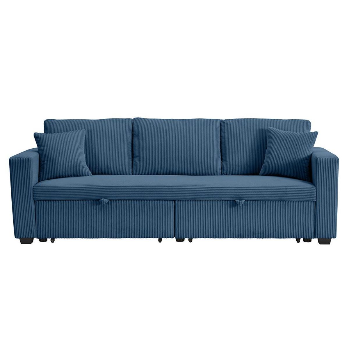 BEST MOBILIER Cyrus - canapé droit 3 places convertible en velours côtelé