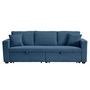 Voir la diapositive 6 : BEST MOBILIER Cyrus - canapé droit 3 places convertible en velours côtelé