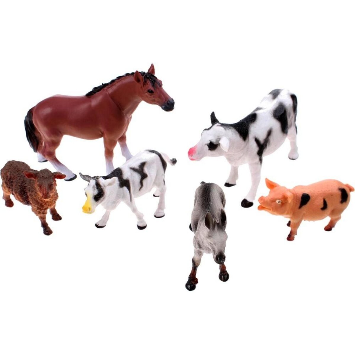  6 animaux ferme animal en plastique jouet enfant