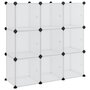 Voir la diapositive 2 : VIDAXL Cubes de rangement 9 pcs avec portes Transparent PP