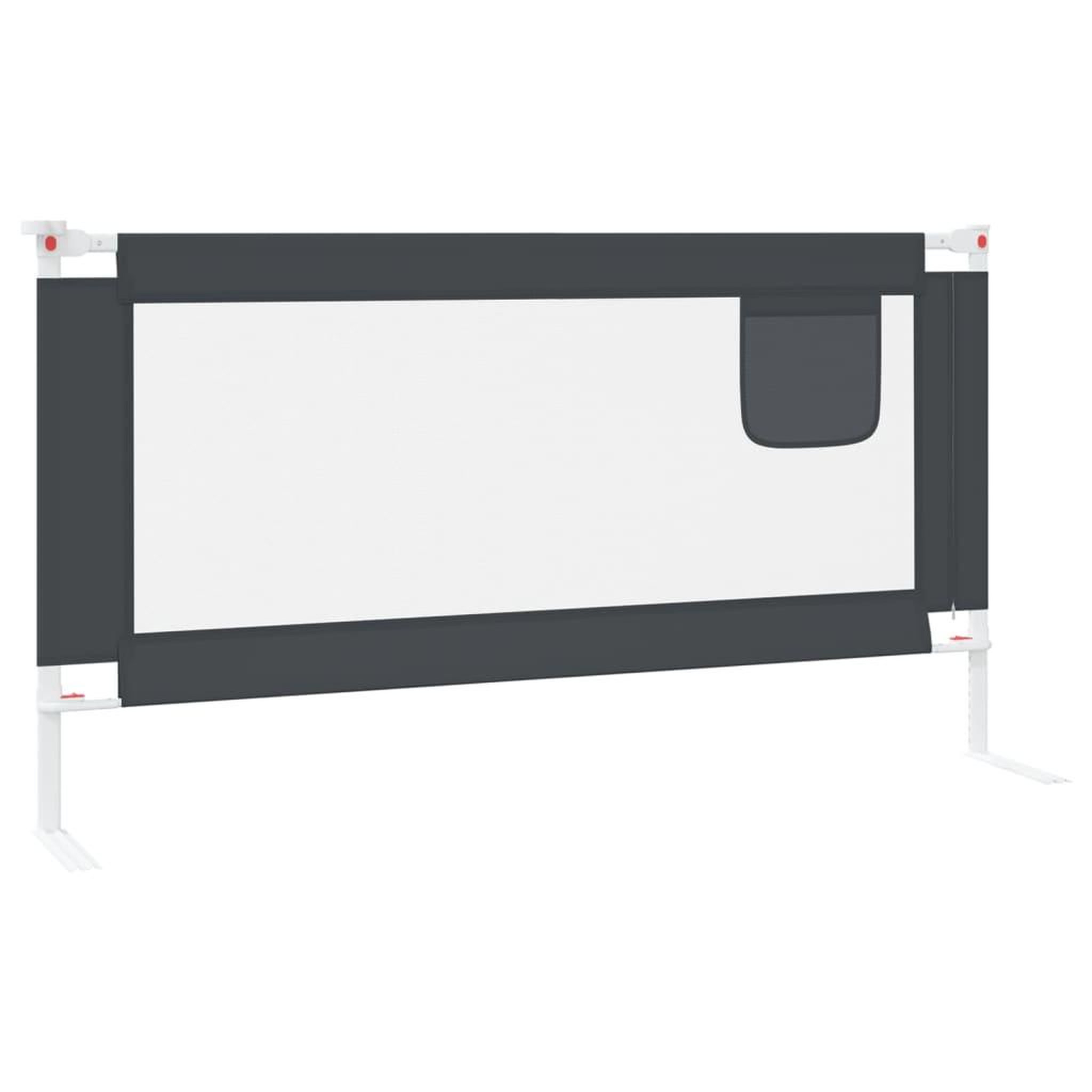 Voir la diapositive 3 : VIDAXL Barriere de securite de lit d'enfant Gris fonce 160x25 cm Tissu